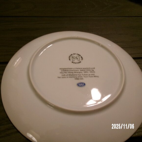 Museum Of Fine Arts Boston "Loneliness" Calico Cat Collector's Plate Gold Rim - Picture 6 of 6